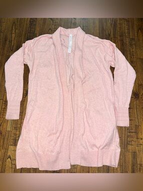 lululemon Pale Pink Open-Front Cardigan Size 8 - No Belt